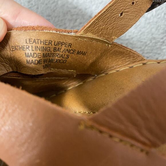 Born Sandals Womens 9 M Brown Tan Laila Leather Woven Strappy Cork Wedge Buckle - Picture 11 of 13